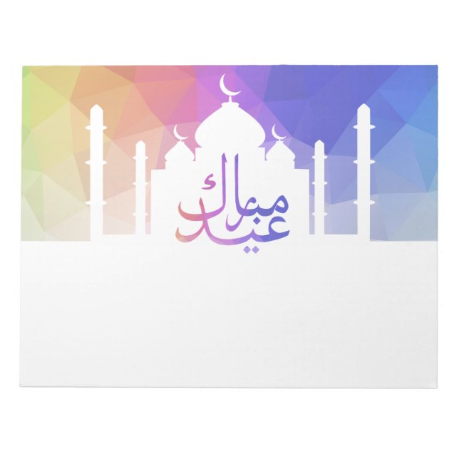 Colorful Rainbow Polygonal Eid Mosque - Notepad (Front)
