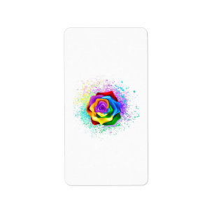 Colorful Rainbow Rose Label