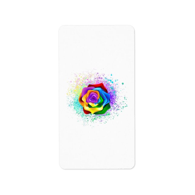 Colorful Rainbow Rose Label (Front)