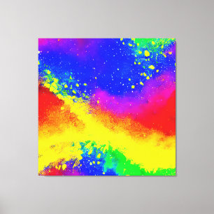 Colorful Rainbow Splattered Paint Pattern   Canvas Print