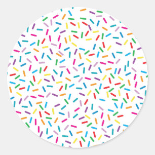 Colorful Rainbow Sprinkles Pattern Classic Round Sticker