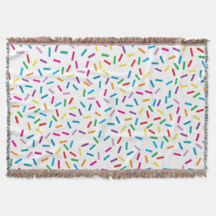 Colorful Rainbow Sprinkles Pattern Throw Blanket