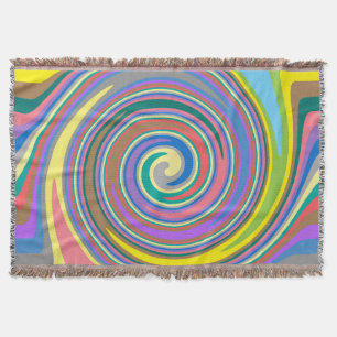 Colorful rainbow swirl pattern throw blanket