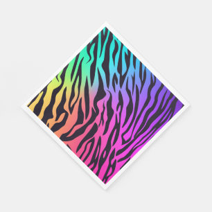 Colorful Rainbow Tiger Napkin