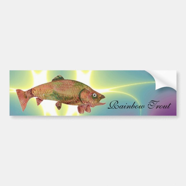 COLORFUL RAINBOW TROUT BUMPER STICKER (Front)