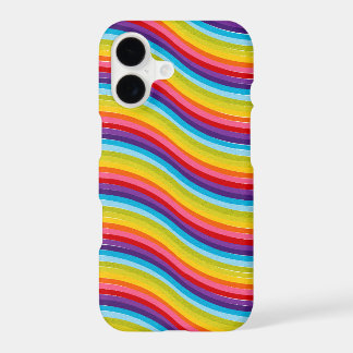 Colorful Rainbow Wavy Striped Design