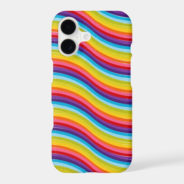 Colorful Rainbow Wavy Striped Design (Back)