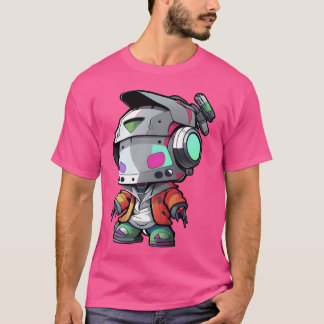 Colorful Rap Robot Cartoon forshirt and Sticker fa T-Shirt