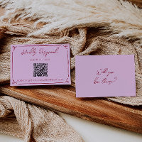 Colorful Raspberry Pink QR Code Fun Wedding