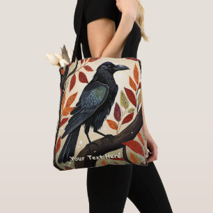 Colorful Raven Perched in a Tree Tote Bag