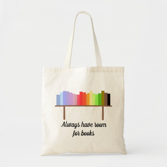 Colorful Reading Shelf Tote Bag (Front)