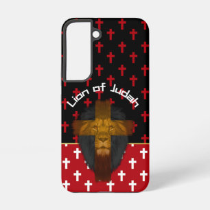 Colorful Red Black White Crosses Lion of Judah Samsung Galaxy Case