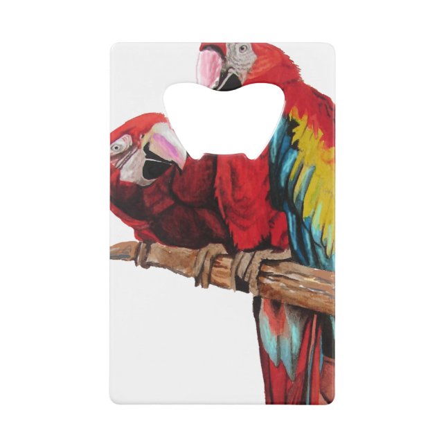 Colorful Red Macaw Watercolor Painting Design (Front)