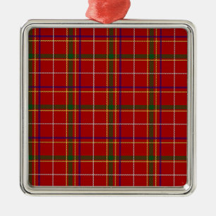 Colorful Red Tartan Plaid Metal Tree Decoration