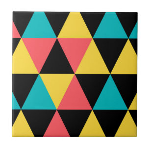 Colorful, retro cheerful geometric graphic pattern tile