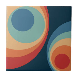 Colorful retro circles design tile