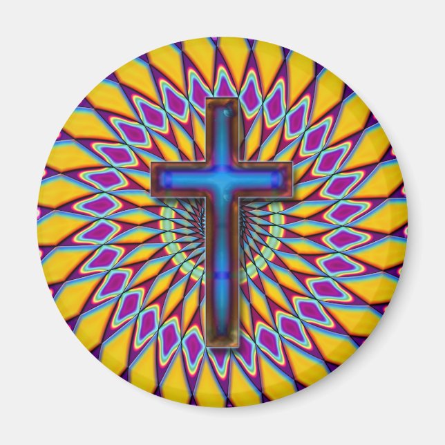 COLORFUL RETRO CROSS MAGNET (Front)