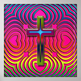 COLORFUL RETRO CROSS POSTER