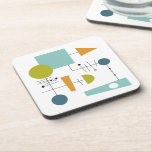 Colorful Retro Flow Chart Mid Century Coaster<br><div class="desc">This fabulous mid century modern coaster set features squares,  circles,  triangles,  and lines in the colors of turquoise,  orange,  green,  blue,  and black - just like a flowchart! This will make a funky addition to your home decor. It's also great for those who love graphs and charts.</div>