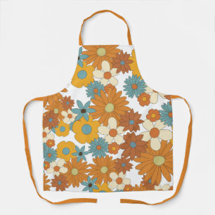 Colorful Retro Flower Pattern  Apron