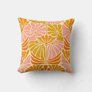 Colorful Retro Flowers Cushion
