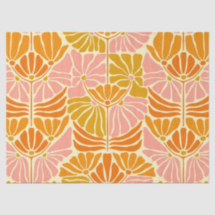 Colorful Retro Flowers Tissue Paper