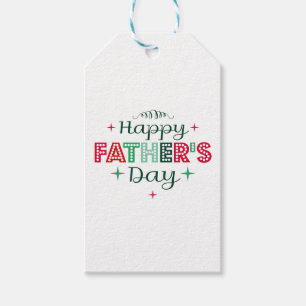 colorful retro happy father's day gift tags
