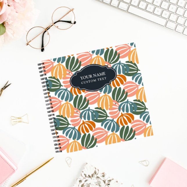 COLORFUL RETRO LEAVES GROOVY BOTANICAL NOTEBOOK (Creator Uploaded)