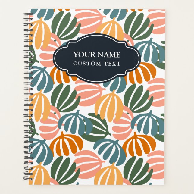 COLORFUL RETRO LEAVES GROOVY BOTANICAL PLANNER (Front)