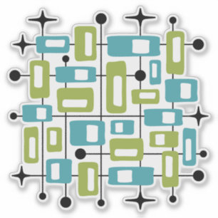 Colorful Retro Mid Century Modern Atomic Abstract