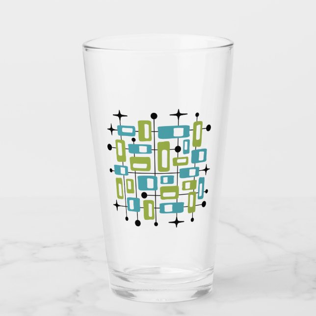 Colorful Retro Mid Century Modern Atomic Abstract Glass (Front)