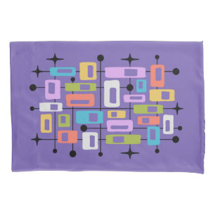 Colorful Retro Mid Century Modern Atomic Abstract Pillowcase