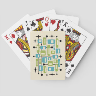 Colorful Retro Mid Century Modern Atomic Abstract Playing Cards