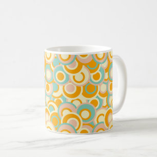 Colorful retro pattern in pastel shades of orange coffee mug