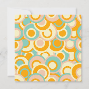 Colorful retro pattern in pastel shades of orange thank you card