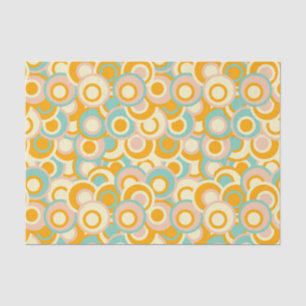 Colorful retro pattern in pastel shades of orange tissue paper