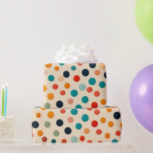 Colorful Retro Polka Dot Wrapping Paper
