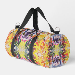 Colorful Retro Psychedelic Kaleidoscope Abstract Duffle Bag