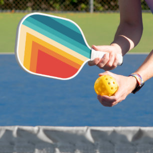 Colorful Retro Stripe - 70s, 80s  Pickleball Paddle