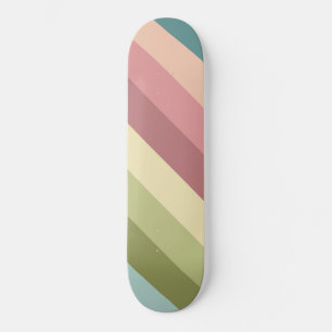 Colorful Retro Stripe Pattern Skateboard