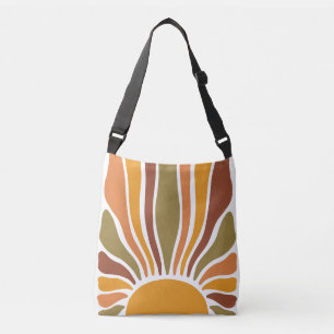 Colorful Retro Vintage Sunburst  Crossbody Bag