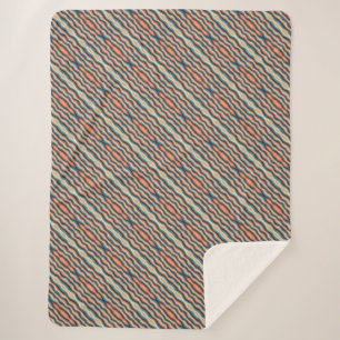 Colorful Retro Waves Vintage Sherpa Blanket