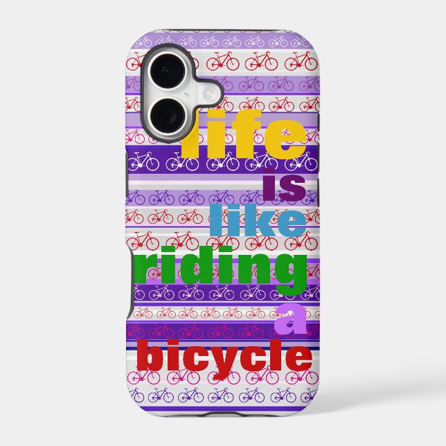 Colorful riding a Bicycle quote (Back)