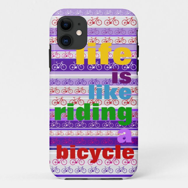Colorful riding a Bicycle quote Case-Mate iPhone Case (Back)