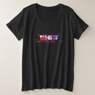 Colorful Riga Lettering Watercolor Riga Plus Size T-Shirt