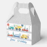 Colorful Road and Transport Birthday Favor Box