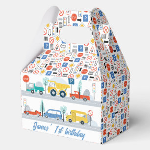 Colorful Road Signs Transport Birthday Favour Box