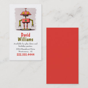 Colorful Robot Children Calling Card