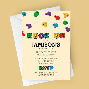 Colorful Rock Climbing Birthday Invitation