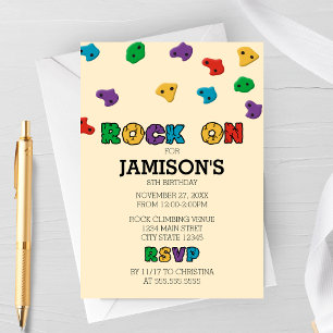 Colorful Rock Climbing Birthday Invitation